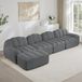 Canapé modulaire pour 4 personnes, avec un design en forme de coquillage, rembourrage en mousse 32D, incluant un repose-pieds, profondeur d'assise profonde (vert)