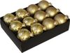 Othmar Decorations Boules de Noël - décoré - 12 pièces - or - 7,5 cm - verre