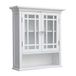 Teamson Home Badkamerkast, Gebouwd Hout, Wit, Opslag | Afneembare boven het toilet opslag, twee deuren, verstelbare plank, kroonlijst, kristalgesneden acryl knoppen