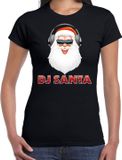 Bellatio Decorations Shoppartners Bv Fout kerstshirt / t-shirt zwart DJ Santa met koptelefoon voor dames - kerstkleding / christmas outfit XS