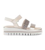 Gabor - Dames - Platte sandalen - Sleehak - Panterprint - Leer - Maat 45