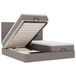 VidaXL Ottoman Bed with Mattresses and LEDs 180x200cm Fabric Taupe