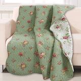 Cozy Line Home Fashions Vintage bloemen gewatteerde worp 100% katoen omkeerbaar alle seizoen gooien (Blossom)