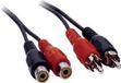 PremiumCord Cinch-kabel 2 m, 2x RCA stekker naar 2x RCA-aansluiting, audio verlengkabel, stereo audio, voor tv, mobiele telefoons, MP3, hifi, kleur zwart