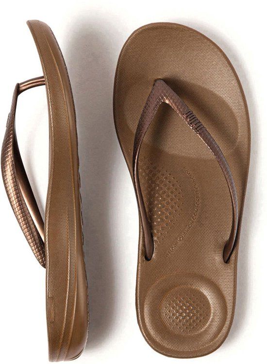FitFlop IQushion Ergonomic Teenslippers Dames - Brons - Maat 40