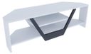 Support TV, 120 cm, blanc/noir, mélamine, 18 mm, design moderne