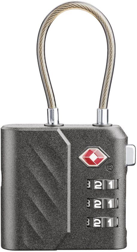 Cellularline TRACY LOCK Smart Hangslot met geïntegreerde Apple Find My Tracker, compatibel met iPhone/iPad, TSA-gecertificeerd, snel opladen, USB-C snelladen, ideaal voor bagage en rugzakken, zwart