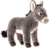 Heunec Pluche ezel knuffel - grijs - 25 cm