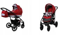 BabyLux® Kinderwagen 2in1 – LARGO - CHILI SILVER BLACK FRAME