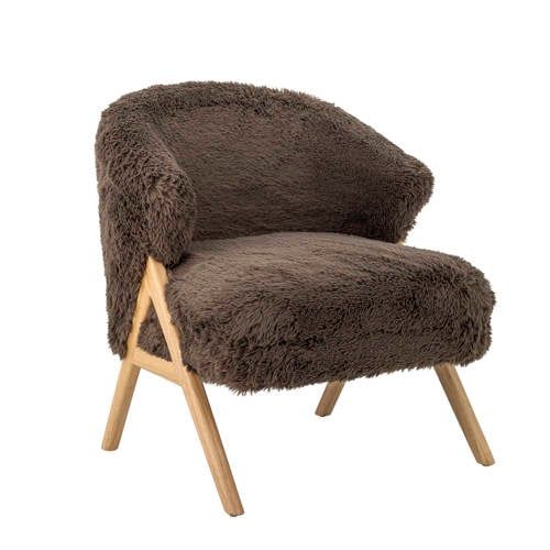 Bloomingville Fauteuil Camino Hoogpolig Fleece - Bruin