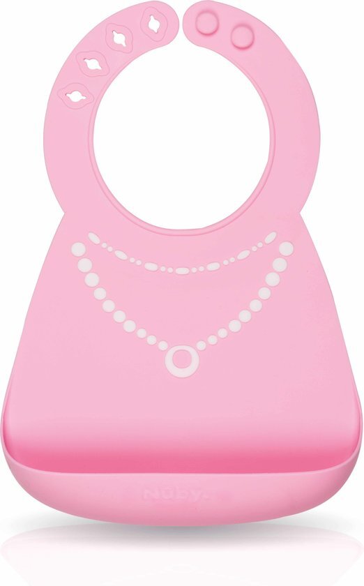 NÃ»by Silicone Slabbetje Prinses 3m+ roze