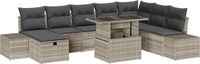 vidaXL Tuinbank Set Lichtgrijs/Donkergrijs Poly Rattan 2-zits