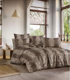Nuit Des Rêves Single XL Quilt Cover Set (155 x 200 cm), bruin en beige, 50% katoen/50% polyester, machinewasbaar, 127 draadcount, button en envelop sluiting, gezellig en stijlvol beddengoed