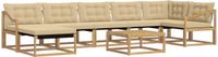 vidaXL Buiten bankenset 8 st Wit en Beige Massief Acaciahout