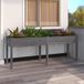 Maison Exclusive - Jardinière en bois massif de sapin, gris, avec insert, dimensions : 203 x 53 x 76 cm