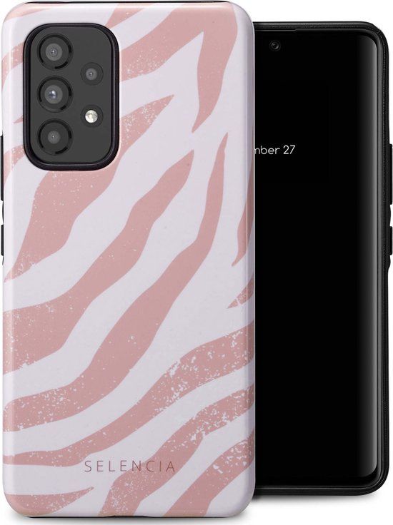 Selencia Hoesje Samsung Galaxy A53 - Vivid Backcover - Colorful Zebra Old Pink