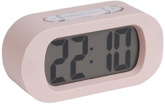 Karlsson Gummy Wekker/Tafelklok - Roze - 7 x 14 cm