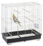 Ferplast Sonia XL, kooi voor valkparkieten en grasparkieten, grote vogelkooi met 2 draaiende voerbakjes, 6 zitstokken, 2 uittrekbare lades, 99,5 x 53 x h 108 cm