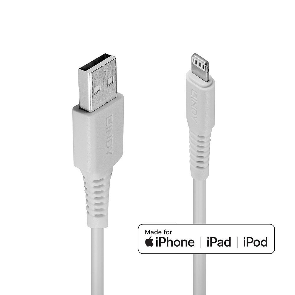 Lindy 31327 Lightning naar USB-A Kabel - 2m - Wit