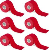 Nasara Kinesio tape - Rood | 6 st | Huidvriendelijk | Sporttape