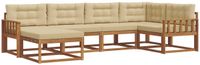 vidaXL Buiten bank set 6 st Natuurlijk en Beige