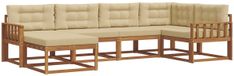 vidaXL Ensemble de canapé d'extérieur 6 pièces Naturel et Beige