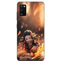Maniacase Samsung Galaxy A41 Demon Slayer Nezuko 3D Kunst Anime Manga Hoesje