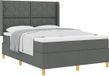 vidaXL Boxspringbed met hoofdeinde Donkergrijs 140 x 190 cm Stof