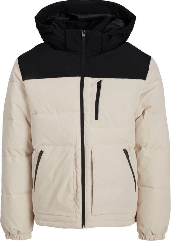 JACK & JONES JJEOTTO Puffer Jacket - Men - Size L - Moonbeam;Black Blocking