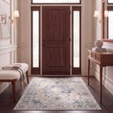 SAFAVIEH Madison Collection MAD603K Oosters sneeuwvlok-medaillon, pluisvrij, voor woonkamer, slaapkamer, 122 x 182 cm, turquoise/ivoor