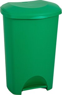 Groene pedaalemmer - 50 liter - Rechthoekig - Kunststof - Mat