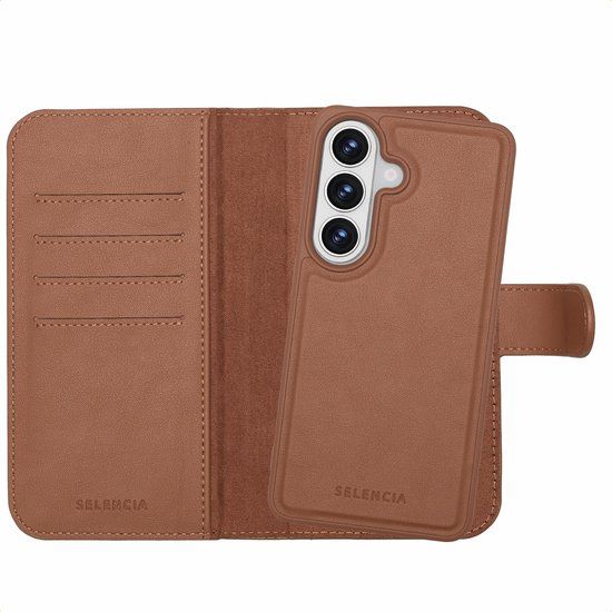 Selencia Olyn Uitneembare Bookcase met MagSafe voor de Samsung Galaxy S26 - Bruin