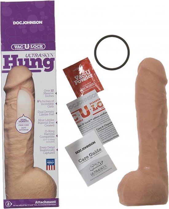 Doc Johnson Vac-U-Lock UR3 Hung - Skin - Natuurlijke dildo - Wit - 24 cm