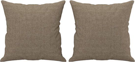 vidaXL Sierkussens 2 stuks 40x40 cm Taupe Stof