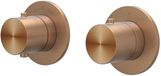 IVY Concord Afbouwdeel Inbouwthermostaat met 2-Weg Stop-Omstel Symmetry met Ronde Rozetten - RVS 316 Geborsteld Mat Koper PVD