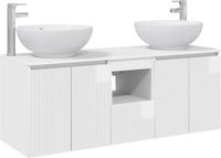 vidaXL Badkamerkastenset 3 st Hoogglans Wit 49,5 x 44,5 x 65 cm