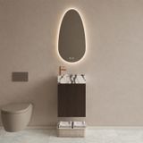 Boss & Wessing BWS Riga Siena Eiken Toiletmeubel Met Fontein 40x50x22 cm - Calacatta Viola