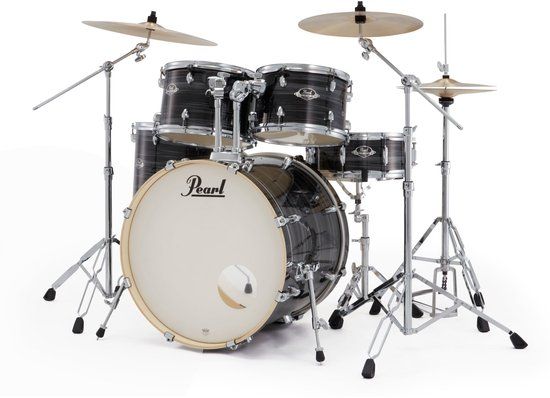 Pearl Export EXX725NBR/C778 Graphite Silver Twist 5d. drumstel met hardware en bekkenset (rock)