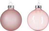Decoris Kerstbal glas d6 cm poederroze 6st kerst