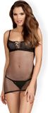 Obsessive Redella Chemise & String - Erotische Jurk - Maat S/M - Zwart