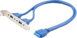 Cablexpert Support de connecteur USB3.0 - 2x USB-A - 0,45 mètre - Argent