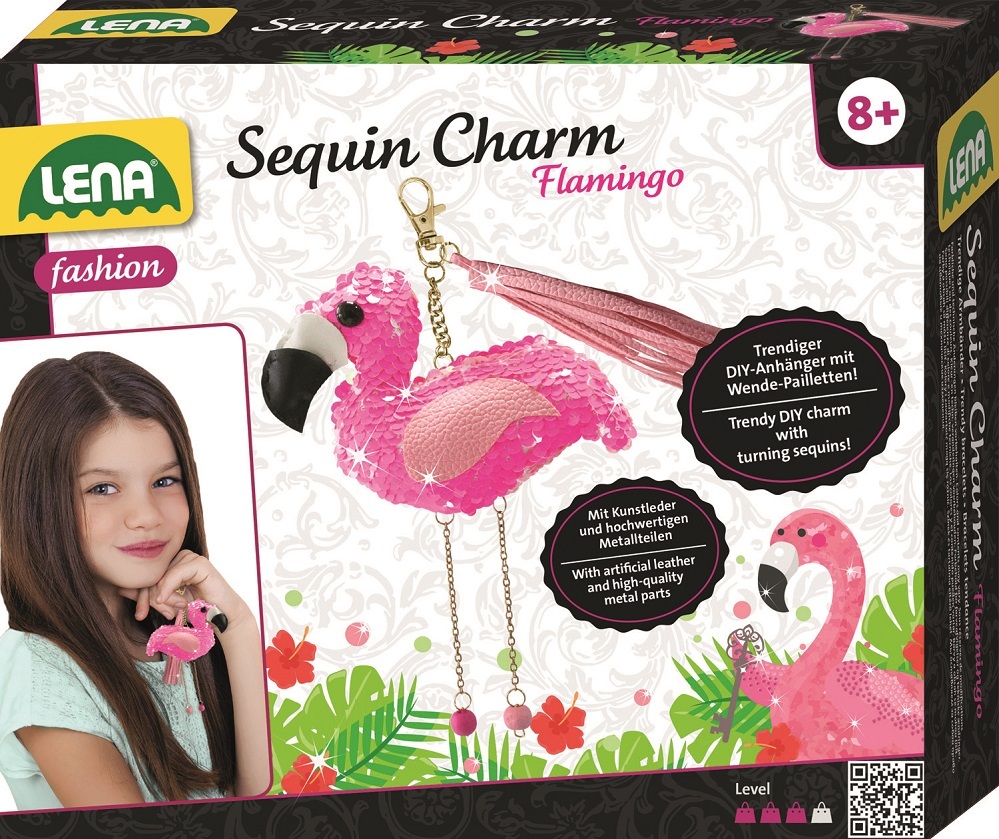 Lena Sequin Charm Flamingo