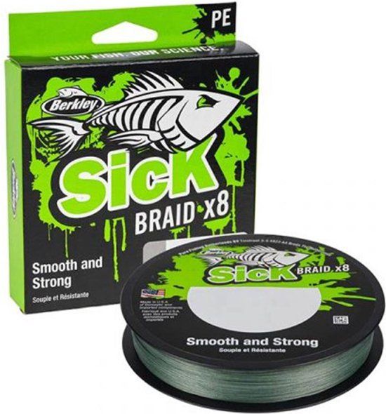 Berkley Sick Braid 8X Fluo Flame Green 150m Gevlochten Draad