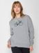 Greenbomb Canty Bike Seagulls Sweatshirt femme XL Coton biologique Manches longues Col rond Gris chiné