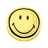 Magnetoplan communicatiekaarten Smiley, Ø 10 cm, motiefkaarten met positief gezicht in geel/zwart, 100 stuks voor groepswerk en brainstormen
