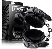 Vluchten Sapphire Adjustable Ankle Cuffs Vegan Leather Black