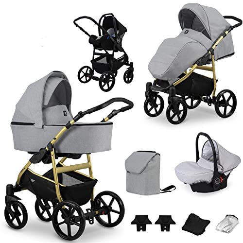 Lux4Kids Kinderwagen, babyzitje 3-in-1 en Isofix 4-in-1 selecteerbaar Malta by Silver G09 2-in-1 zonder babyzitje