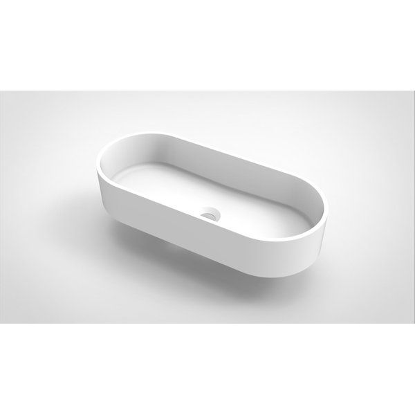 Arcqua Case opbouw waskom ovaal 60x26cm mat wit WAS116065
