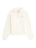 Tommy Hilfiger Th Script Half Zip Terry Swtshrt Ww0ww49470 Sweatshirt met halve ritssluiting voor dames, Beige (Calico), L