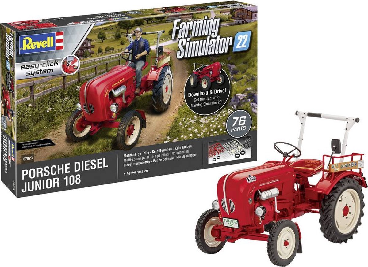 Revell 1:24 07823 Porsche Junior 108 Tractor - Farming Simulator Edition Plastic kit